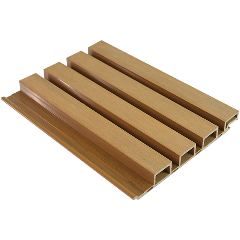 219 mm bredd, 25 mm tjocklek PVC/ASA co-extruderad vägg trä-plast komposit dekorativt galler